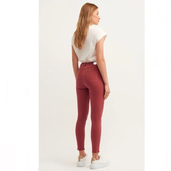 Free People High Rise Red Skinny Jeans - Picture 4 of 9